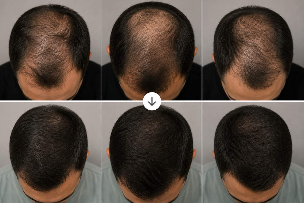 Ergebnisse der Top-Region Haartransplantation