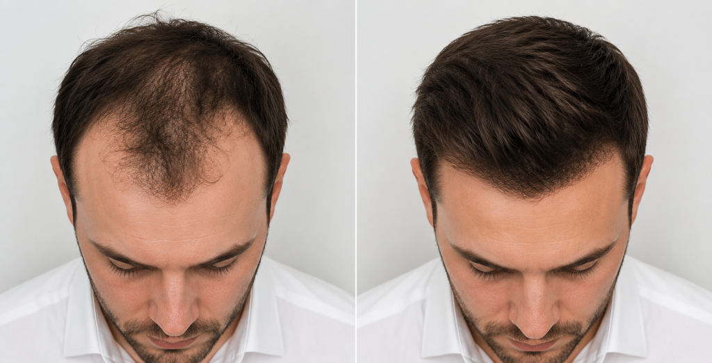 Vorher-Nachher Ergebnisse einer Haartransplantation