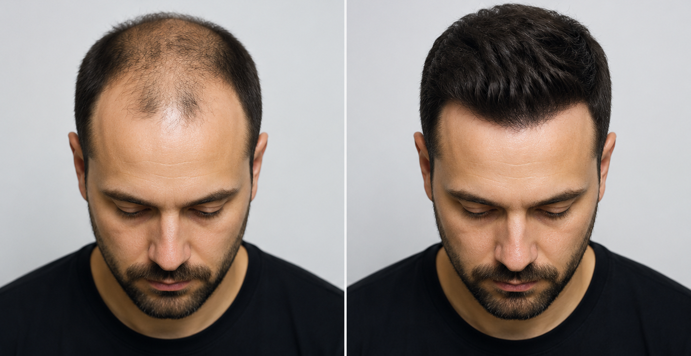 Vorher-Nachher Ergebnisse einer Haartransplantation