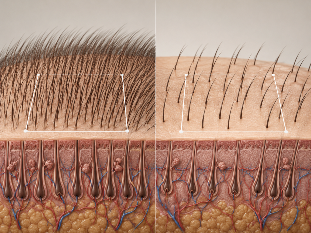 Haardichte bei einer Haartransplantation